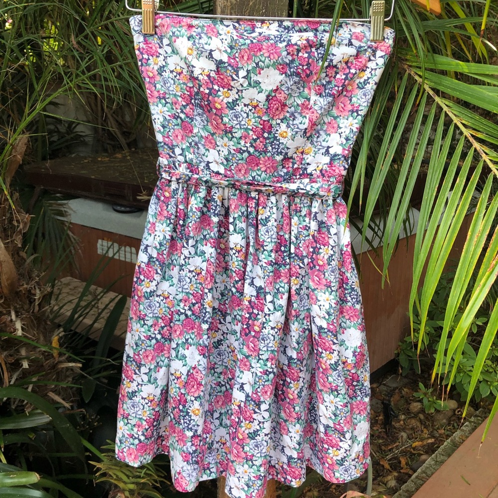 Adorable Floral Strapless Love Culture Dress